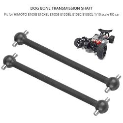 RC Car Drive Shaft, 2 Pcs Remote Control Vehicle Metal Dog Bone Transmission Shaft for HIMOTO 1/10 Scale RC Car Accessory(Black)