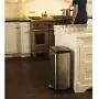 simplehuman 38 Liter / 10 Gallon Rectangular Kitchen Step, Brushed Stainless Steel with Plastic Lid trash can
