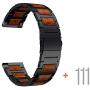 Yeejok Replacement Samsung Galaxy 46mm Watch Band, 22mm Natural Red Sandalwood & Black Stainless Steel Metal Watch Strap Compatiable for Samsung Galaxy Watch 3 45mm, Samsung Gear S3 Frontier/Classic