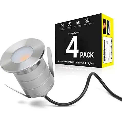LED Step Lights, 3W Low Voltage Outdoor Landscape Lights for Driveway Deck Stair Step Fence, IP67 Waterproof, Operate with 12-24V DC, 3000K Warm White, Pack of 4 with Embedded Parts LED Step Lights, 3W Low Voltage Outdoor Landscape Lights for Driveway Deck Stair Step Fence, IP67 Waterproof, Operate with 12-24V DC, 3000K Warm White, Pack of 4 with Embedded Parts
