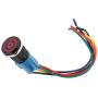 Etopars Black Case 19mm 12V 5A Power Symbol Angel Eye Halo Car Red LED Light Metal Push Button Toggle Switch Socket