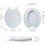 Round Toilet Seat with Lid, Slow Close Seat and Cover, Including Two Sets of Parts, Fit All Standard Round Toilet, Quiet Close, Plastic, White