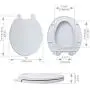 Round Toilet Seat with Lid, Slow Close Seat and Cover, Including Two Sets of Parts, Fit All Standard Round Toilet, Quiet Close, Plastic, White Round Toilet Seat with Lid, Slow Close Seat and Cover, Including Two Sets of Parts, Fit All Standard Round Toilet, Quiet Close, Plastic, White