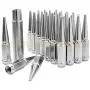 Venum wheel accessories 32pc Chrome Spike Lug Nuts 9/16-18 Spiked Metal Lug Nuts Solid 1 Piece 4.5'' Tall + Key Socket for 1994-2011 RAM 2500 & 3500 Heavy Duty USA