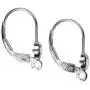 Sterling Silver 4mm CZs Lever Back Earring Parts with Ring 1-Pair