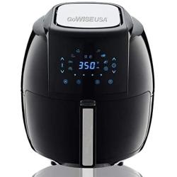 GoWISE USA 1700-Watt 5.8-QT 8-in-1 Digital Air Fryer with Recipe Book, Black