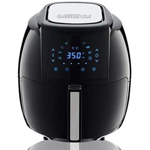GoWISE USA 1700-Watt 5.8-QT 8-in-1 Digital Air Fryer with Recipe Book, Black