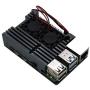 Treedix Metal Aluminium Alloy Armor Case Pi 4 Case, with Dual Cooling Fan Heatsink Compatible with Raspberry Pi 4 Model/Pi 4B (Black)