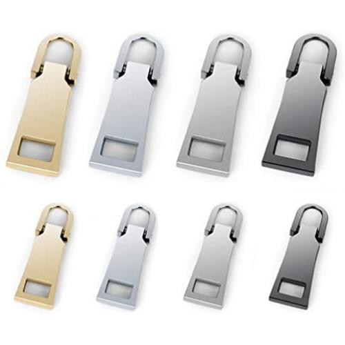 Zipper Pulls #5#3 8PCS - 4 Colors Metal Zipper Fixer Repair Replacement Pullers Metal-Plated Kits Zipper Sliders Zipper Pullers for Backpack Suitcase Jacket Bags Coat by FENGWANGLI