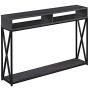 Convenience Concepts Tucson Deluxe 2-Tier Console Table, Charcoal Gray/Black