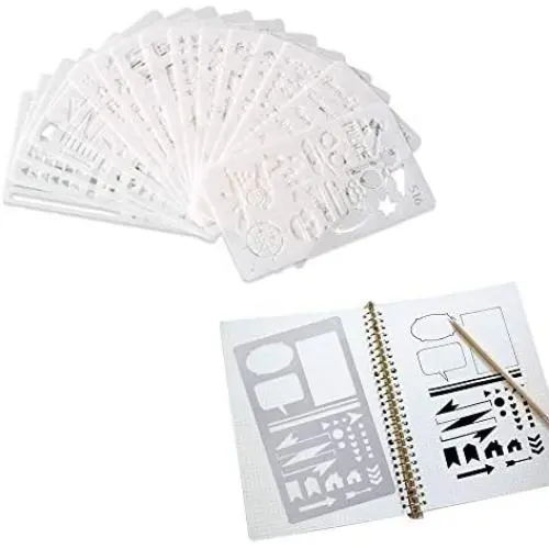 54 Pieces Bullet Stencils Set, Journal Planner Stencils for Journal Notebook Diary Scrapbook DIY Drawing Template Children Creation Drawing (Drawing Stencil) 54 Pieces Bullet Stencils Set, Journal Planner Stencils for Journal Notebook Diary Scrapbook DIY Drawing Template Children Creation Drawing (Drawing Stencil)