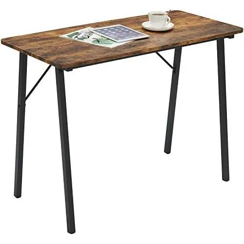 Writing Computer Desk Modern Simple Study Table Kids Desk Small Industrial Home Office Wood Work Desk with Metal Legs Tiny Desk for Bedroom, 39.4 x 18.9 x 29.1 inch Vintage Brown Writing Computer Desk Modern Simple Study Table Kids Desk Small Industrial Home Office Wood Work Desk with Metal Legs Tiny Desk for Bedroom, 39.4 x 18.9 x 29.1 inch Vintage Brown