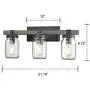 CLAXY Glass Mason Jar Wall Sconces Faux Distressed Metal 3 Light Bath Vanity Lights CLAXY Glass Mason Jar Wall Sconces Faux Distressed Metal 3 Light Bath Vanity Lights