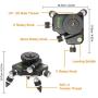 Huepar Laser Level Adapter, Metal 360-Degree Rotating Base for Laser Level Tripod Connector, 1/4’’ Threaded Mount and Horizontal Bubble, Micro-adjust Fine Turning Pivoting Base AT2