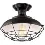 HMVPL Farmhouse Close to Ceiling Light, Metal Cage Semi Flush Mount Lighting Fixture Black Edison Light for Kitchen Island Dining Room Foyer Hallway Porch Entryway Bedroom HMVPL Farmhouse Close to Ceiling Light, Metal Cage Semi Flush Mount Lighting Fixture Black Edison Light for Kitchen Island Dining Room Foyer Hallway Porch Entryway Bedroom