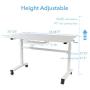 Atlantic Crank Adjustable Height Desk - Sit or Stand at This Large Workspace, Heavy Gauge Steel Frame in White Atlantic Crank Adjustable Height Desk - Sit or Stand at This Large Workspace, Heavy Gauge Steel Frame in White