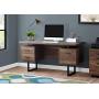 Monarch Specialties Computer Desk with Drawers - Contemporary Style - Home & Office Computer Desk with Metal Legs - 60''L (Brown Reclaimed Wood Look)