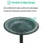 VCUTEKA 28 Inch Height Birdbath Lightweight Pedestal Bird Bath for Outdoor Garden (Green)