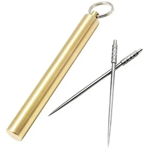 PPFISH Pocket Toothpick Holder keychain - Waterproof Metal Toothpick Box Container & 2 Titanium Toothpick Ultralight Travel Kits PPFISH Pocket Toothpick Holder keychain - Waterproof Metal Toothpick Box Container & 2 Titanium Toothpick Ultralight Travel Kits