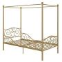 DHP Metal Canopy Bed with Sturdy Bed Frame - Twin Size (Gold)