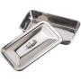 Dukal Stainless Steel Instrument Trays with Strap Handle 8.5'' x 3'' x 1.5''. Catheter Trays Organizer Holder with Lid 8 1/2'' x 3'' x 1 1/2''. Surgical Dental Procedure Tray. Steel Dish with Lid.