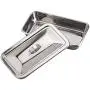 Dukal Stainless Steel Instrument Trays with Strap Handle 8.5'' x 3'' x 1.5''. Catheter Trays Organizer Holder with Lid 8 1/2'' x 3'' x 1 1/2''. Surgical Dental Procedure Tray. Steel Dish with Lid.