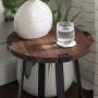 Walker Edison Anastasia Modern Metal Wrap X Base Accent Table, 18 Inch, Dark Walnut