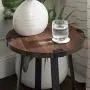 Walker Edison Anastasia Modern Metal Wrap X Base Accent Table, 18 Inch, Dark Walnut Walker Edison Anastasia Modern Metal Wrap X Base Accent Table, 18 Inch, Dark Walnut