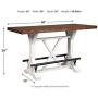 Signature Design by Ashley Valebeck Counter Height Dining Room Table, White/Brown