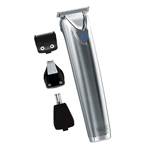 Wahl Stainless Steel Lithium Ion+ Beard and Nose Trimmer for Men, Hair Clippers, Detail Shaver, Rechargeable, All in One Mens Grooming Kit - Model 9818