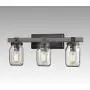 CLAXY Glass Mason Jar Wall Sconces Faux Distressed Metal 3 Light Bath Vanity Lights CLAXY Glass Mason Jar Wall Sconces Faux Distressed Metal 3 Light Bath Vanity Lights