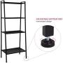 HOMFA Metal 4 Shelf Bookcase, Multifunctional Ladder-Shaped Plant Flower Stand Rack Bookrack Storage Shelves, Black