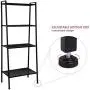 HOMFA Metal 4 Shelf Bookcase, Multifunctional Ladder-Shaped Plant Flower Stand Rack Bookrack Storage Shelves, Black HOMFA Metal 4 Shelf Bookcase, Multifunctional Ladder-Shaped Plant Flower Stand Rack Bookrack Storage Shelves, Black