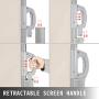 LOVSHARE Retractable Side Awning 236'' x 71'',Double Retractable Patio Screen Waterproof, Retractable Room Divider Creamy-White for Privacy, Garden, Outdoor, Patio and Terrace