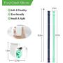 Yoocaa Reusable Straws - 2 Pack Portable Metal Straw with Carrying Case and Cleaning Brush, BPA Free, Navy Blue&Green