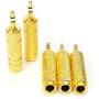 SiYear (5 Pack) 3.5mm 1/8'' Male Plug TRS to 6.35mm 1/4'' Female Stereo Jack Adaptor-Gold Plated Converte,for Audio Earphone ,Headphones ect