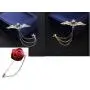 3 Pieces Brooch for Men Suit Shirt Stud Brooch Lapel Pin Brooch Pin Chain Tassel Brooch Pin with Crystal Beads for Suit Shirts Brooch Lapel by TQsuen, Including 1 Flower Lapel Pins, Angel Wings Style