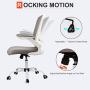 Komene Home Office Chair, Ergonomic Office Chair Large Seat, Desk Chair with Wheels,330 lb Mesh Computer Chair with Flip-up Arms, Chair Gaming Lumbar Support, Adjustable Height,Metal Base