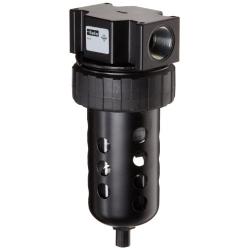 Parker 07F36AC Compressed Air Filter, Removes Particulate, Polycarbonate Bowl with Metal Bowl Guard, Auto Float Drain, 40 Micron, 130 scfm, 1/2'' NPT