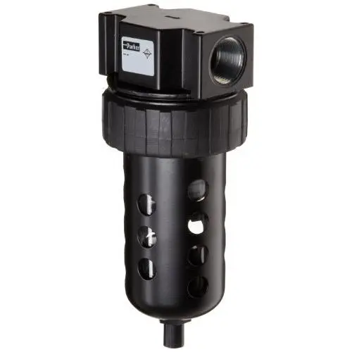 Parker 07F36AC Compressed Air Filter, Removes Particulate, Polycarbonate Bowl with Metal Bowl Guard, Auto Float Drain, 40 Micron, 130 scfm, 1/2'' NPT
