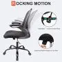 Komene Home Office Chair, Ergonomic Office Chair Large Seat, Desk Chair with Wheels,330 lb Mesh Executive Chair with Flip-up Arms,Swivel Task Chair Gaming Lumbar Support, Adjustable Height,Metal Base
