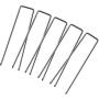 Ohuhu 100 Pack 6 Inch Steel Garden Stakes Landscape Staples, Thicken 11-Gauge Anti-Rust Heavy Duty Garden Staples, Sod Fence Pins for Landscaping, Ground Cover, Weed Barrier Fabric, Irrigation Tubing