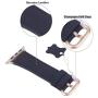 JSGJMY Compatible with Apple Watch Band 38mm 40mm 42mm 44mm Women Men Genuine Leather Replacement Strap for iWatch Series SE 6 5 4 3 2 1 (Black with Champagne Gold Clasp, 38mm/40mm S/M)