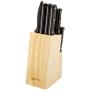 Amazon Basics 14-Piece Kitchen Knife Set with High-Carbon Stainless-Steel Blades and Pine Wood Block