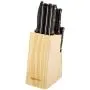 Amazon Basics 14-Piece Kitchen Knife Set with High-Carbon Stainless-Steel Blades and Pine Wood Block
