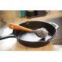 Full Circle Tenacious C Cast Iron Brush and Scraper, Bamboo Handle, 1 EA, Grey