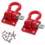 ShareGoo Metal Climbing Trailer Tow Hook Hooks Buckle Winch Shackles Accessory for 1/10 Scale RC Crawler Truck D90 SCX-10 Climbing Car,Red