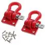 ShareGoo Metal Climbing Trailer Tow Hook Hooks Buckle Winch Shackles Accessory for 1/10 Scale RC Crawler Truck D90 SCX-10 Climbing Car,Red