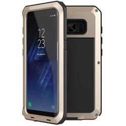 Galaxy S8 Case,Tomplus Armor Tank Aluminum Metal Shockproof Military Heavy Duty Protector Cover Hard Case for Samsung Galaxy S8 (Gold)