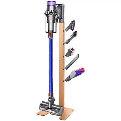 XIGOO Storage-Stand-Docking-Station-Holder Compatible with Dyson V11 V10 V8 V7 Cordless Vacuum Cleaners & Accessories, Stable Metal Organizer Rack, Brushed Gold